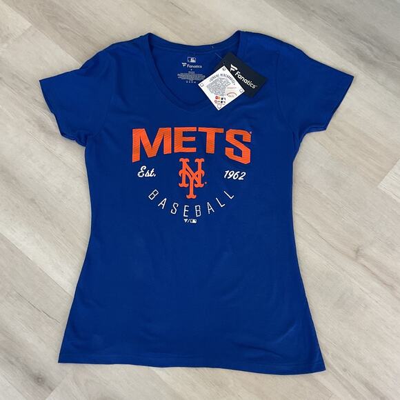 New York Mets Baseball T Shirt Blue Womens S New with Tag - Picture 1 of 8